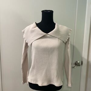 Anthropologie Wide collar top! Size Large